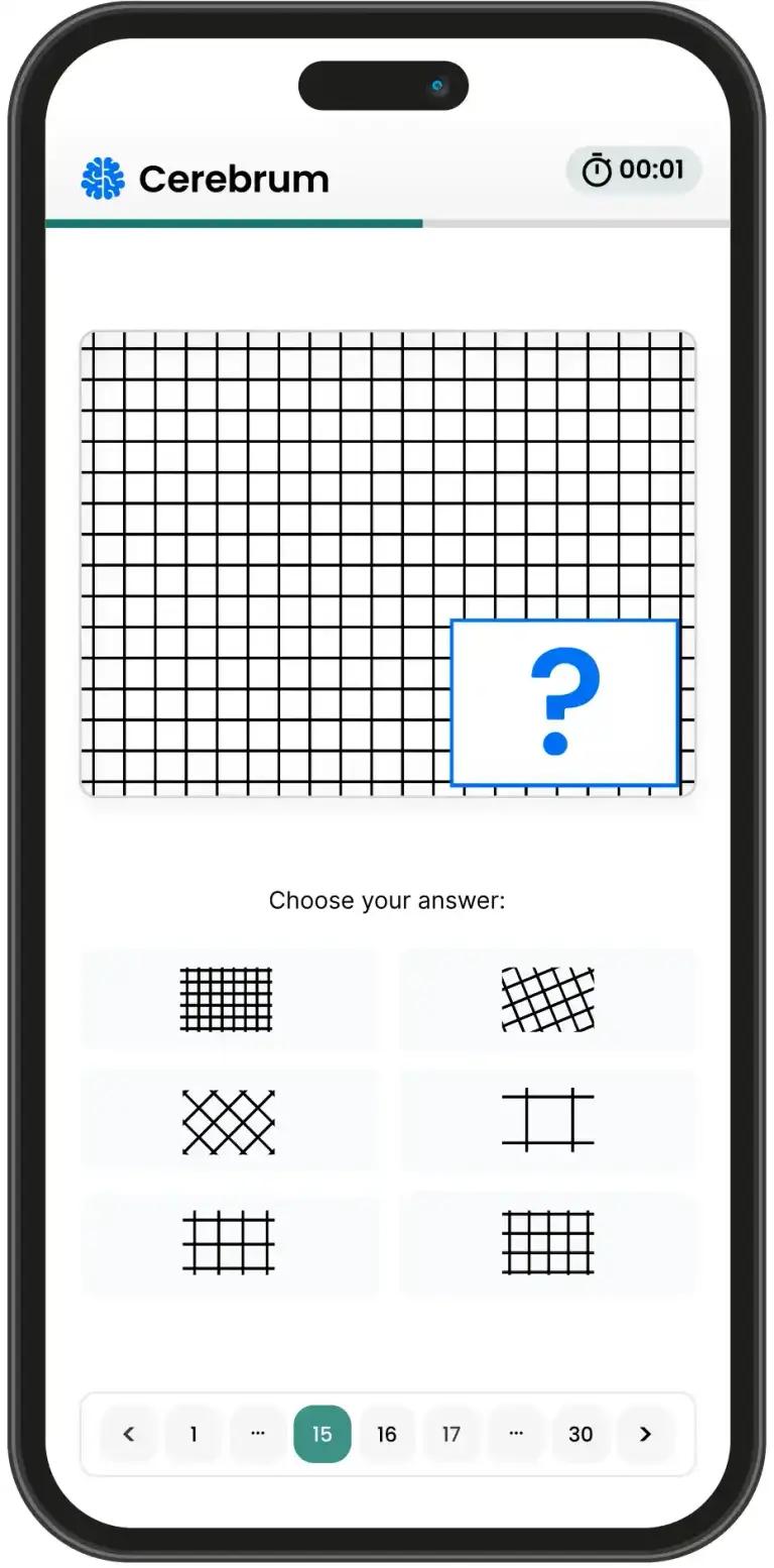 IQ-test vist på iPhone-skjerm